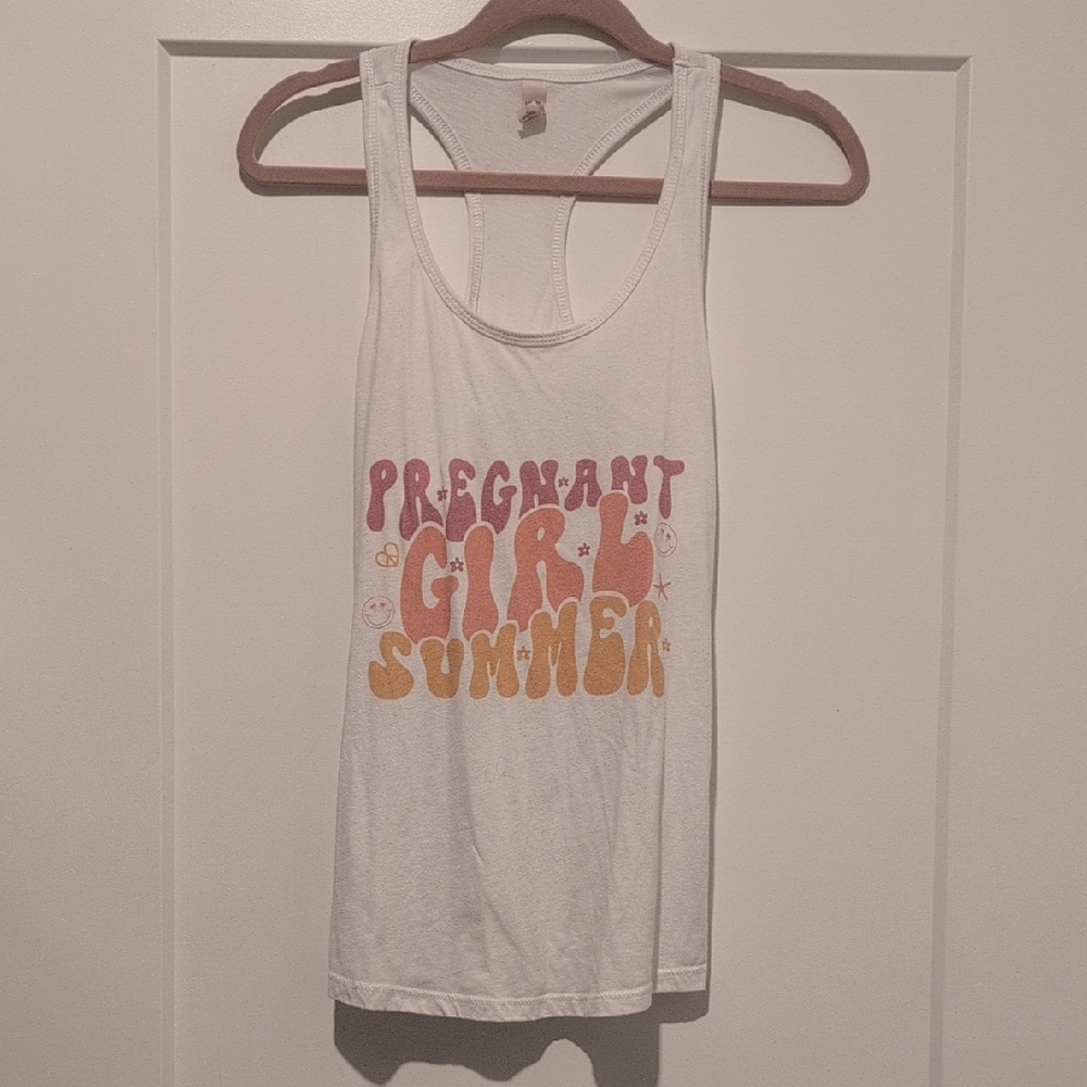 White Tank Top with Colorful Graphic